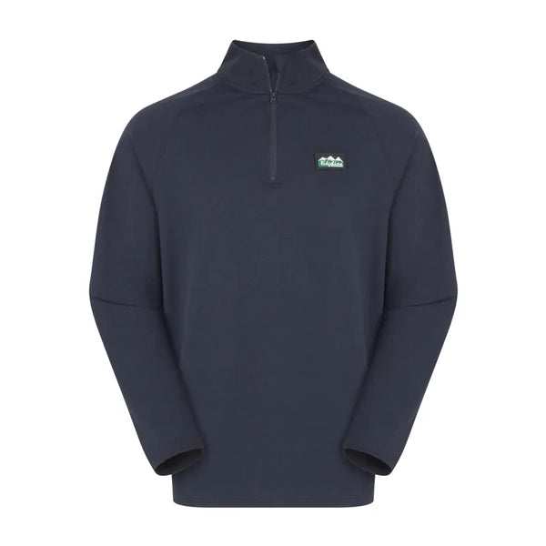 Ridgeline Mens Baseline Pull On Zip Top - Navy Marl