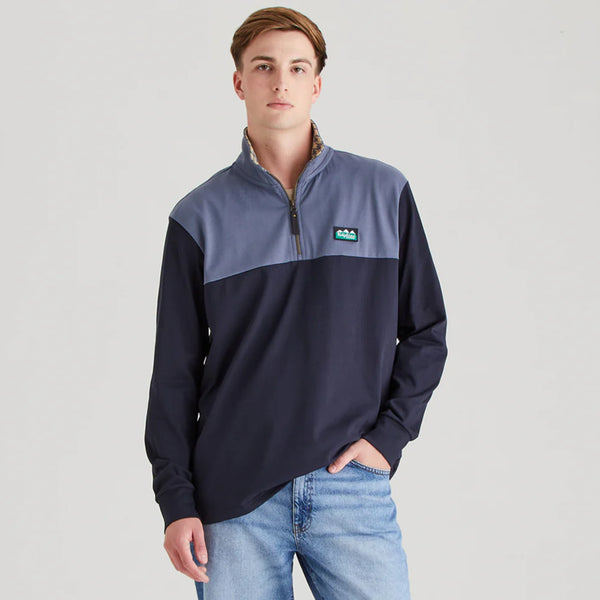 Ridgeline Mens Salthouse Zip Top - Navy Multi