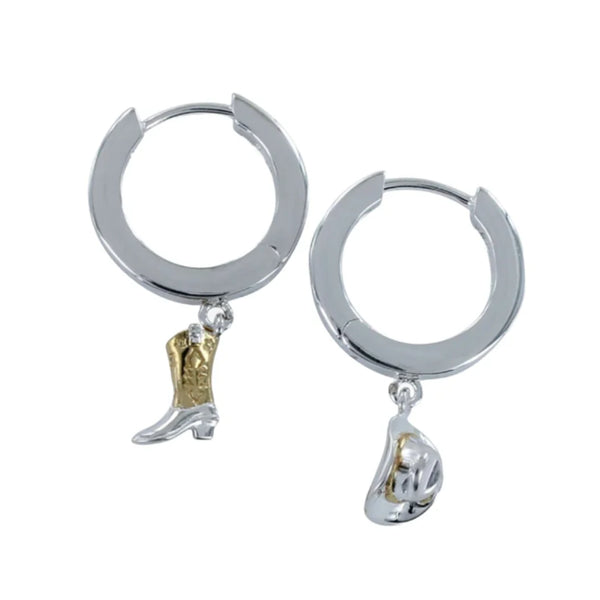 Reeves and Reeves Cowboy Charm Hoop Earrings