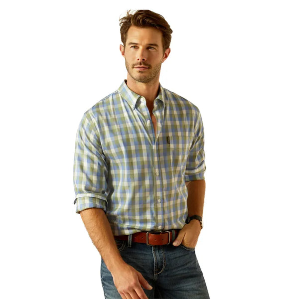 Ariat Mens Napa Shirt - Oil Green Check