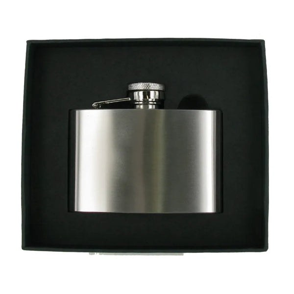 Sarome 4oz Brushed Steel Flask