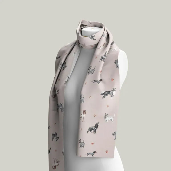 Meg Hawkins Dog Design Cotton Scarf