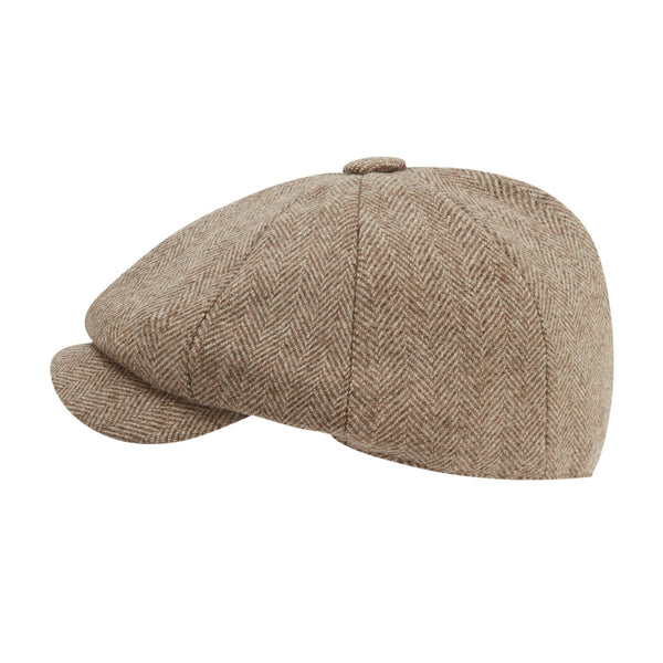 Schoffel Ladies Newsboy Cap - Cobblestone Herringbone Tweed