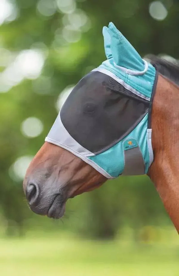 FlyGuard Pro Deluxe Fly Mask With Ears - Green