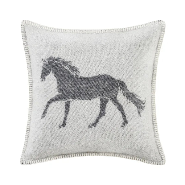 J.J. Textile Horse Wool Cushion Cover - Black