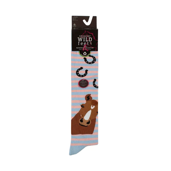 Wild Feet Junior Long Socks - Horsing Around