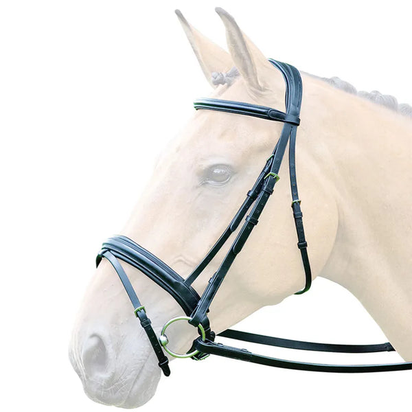 Bridleway Lavello Padded Crank Flash Bridle - Black