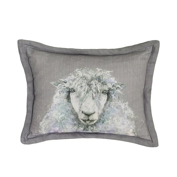 Voyage Seumus Printed Wool Cushion - Azure