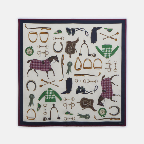 Joules Elsie Scarf - Cream Navy