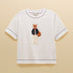 Joules Ladies Graphic Tee Jonty White