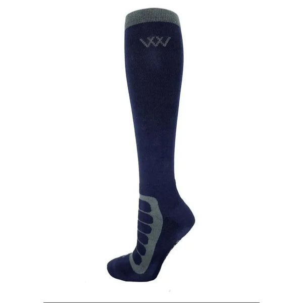Woof Wear Long Bamboo Tech Riding Sock - Navy/Grey