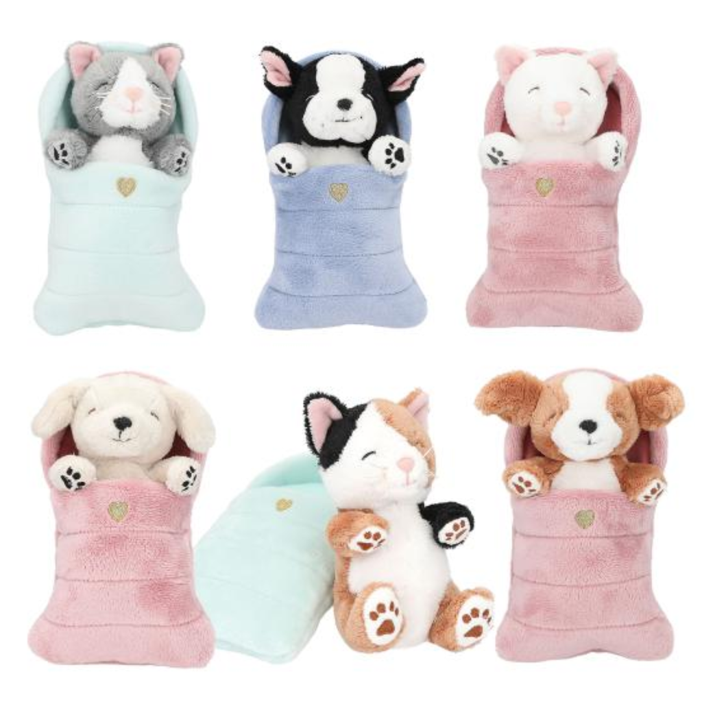 TOPModel Plush Dogs And Cats In Sleepingbag