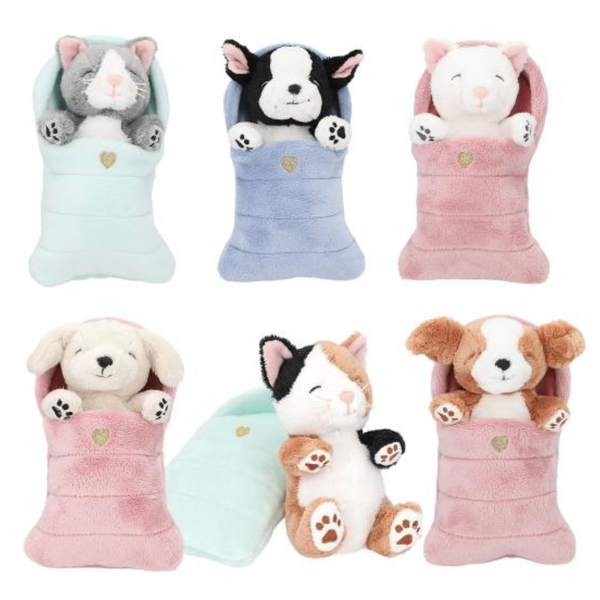 TOPModel Plush Dogs And Cats In Sleepingbag