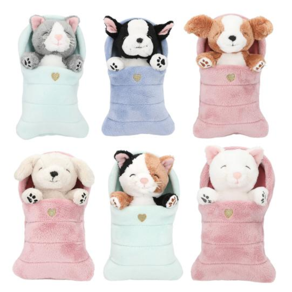 TOPModel Plush Dogs And Cats In Sleepingbag