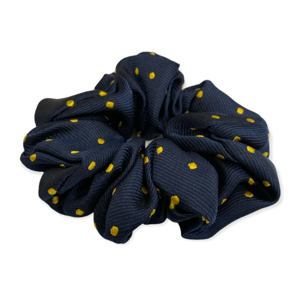 Equetech Polka Dot Scrunchie - Navy/Gold