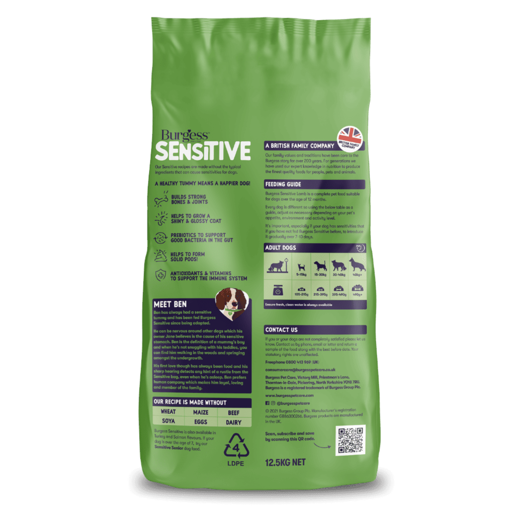 Burgess Sensitive Lamb and Rice - 12.5kg