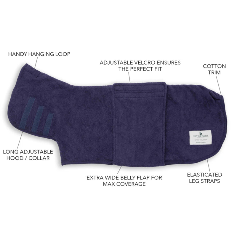 Ruff and Tumble Classic Dog Drying Coat - Blackberry