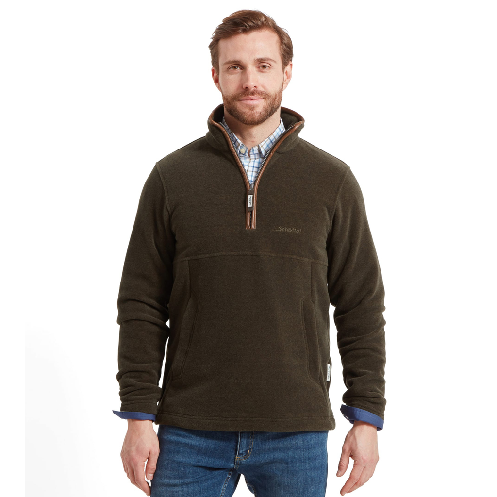 Schoffel Men's Berkeley Quarter Zip Fleece - Dark Olive