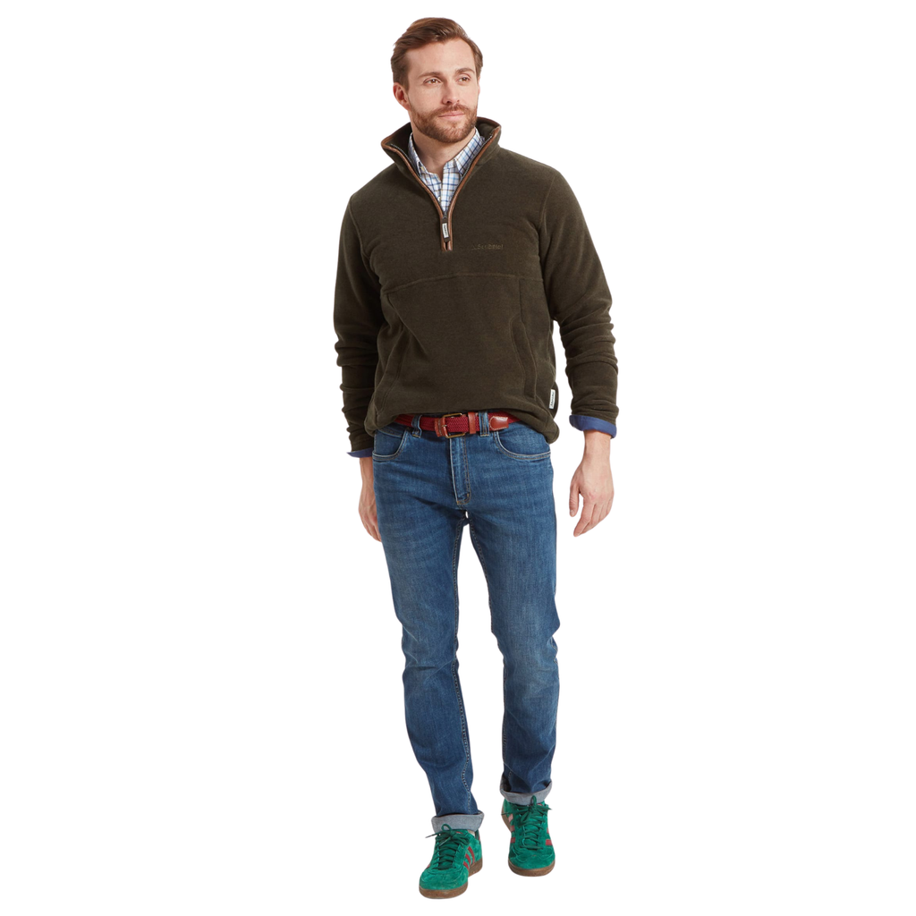 Schoffel Men's Berkeley Quarter Zip Fleece - Dark Olive