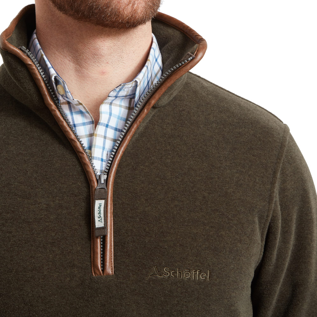 Schoffel Men's Berkeley Quarter Zip Fleece - Dark Olive