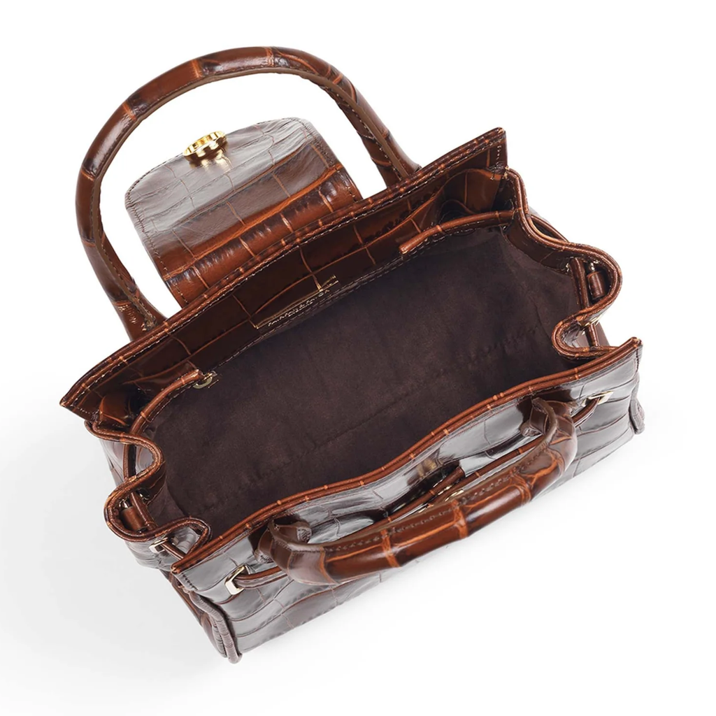 Fairfax & Favor Mini Windsor Leather Handbag -  Conker Croc
