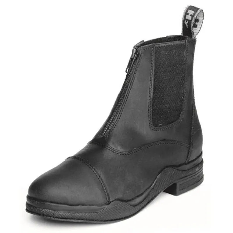 Hy Equestrian Wax Leather Jodhpur Boot - Black