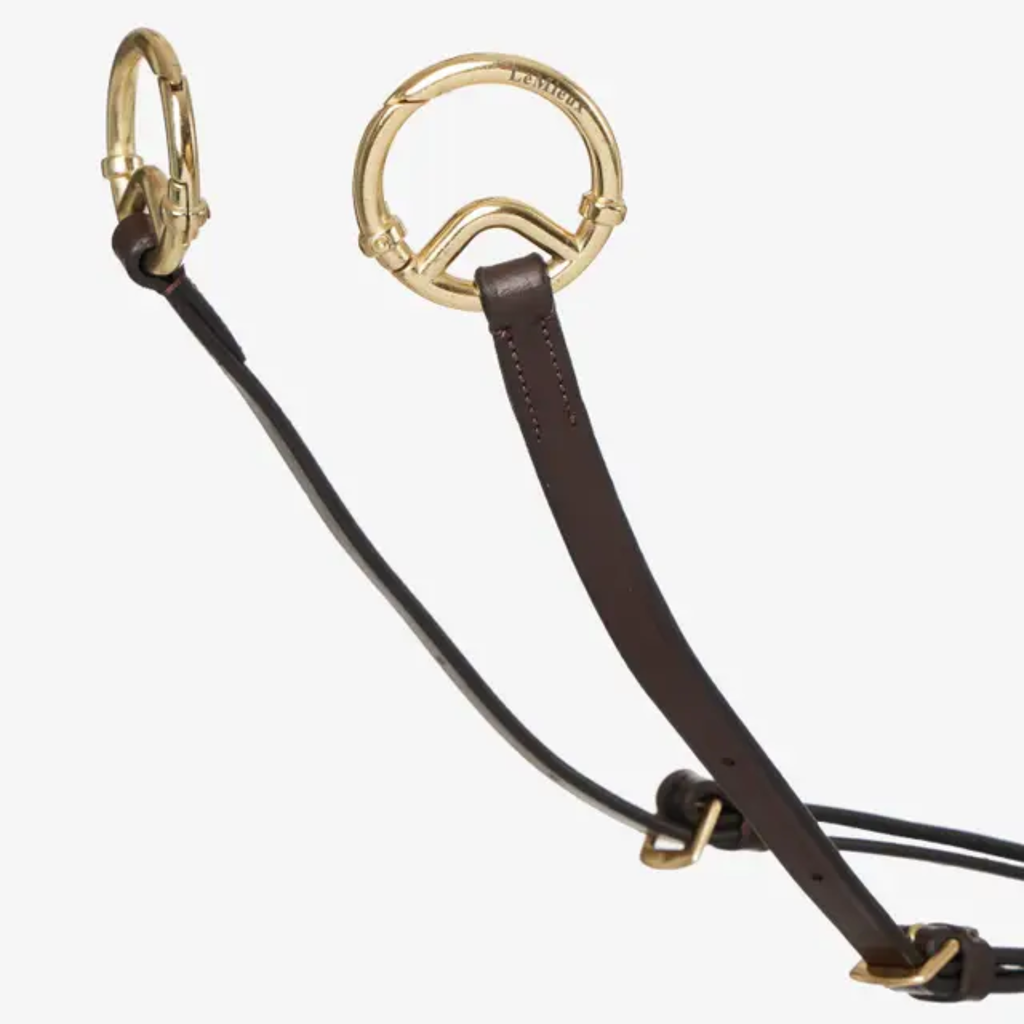 LeMieux Breastplate D-Ring Attachment with Detachable Martingale - Havana/Brass