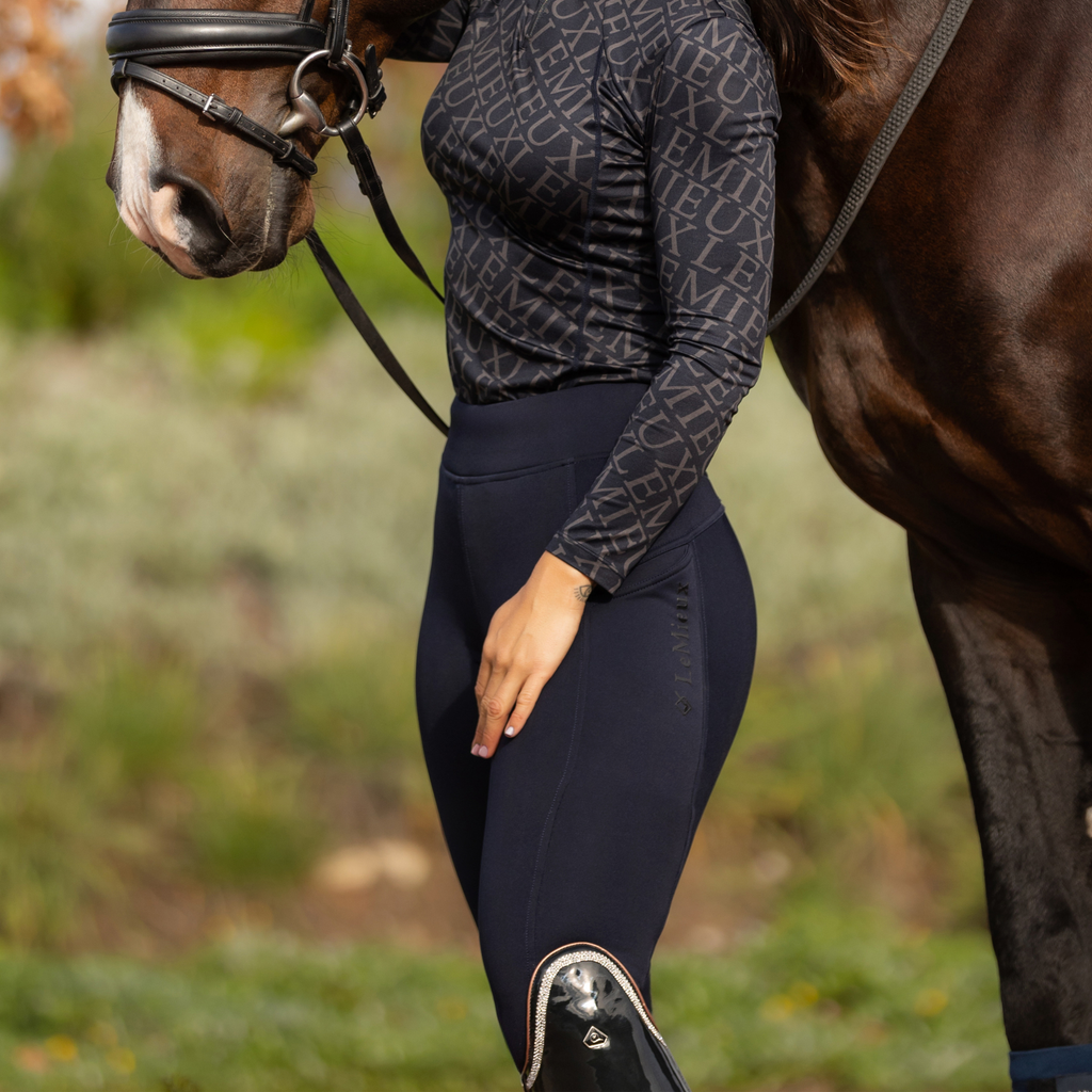 LeMieux Ladies Brushed Pull On Breech - Navy