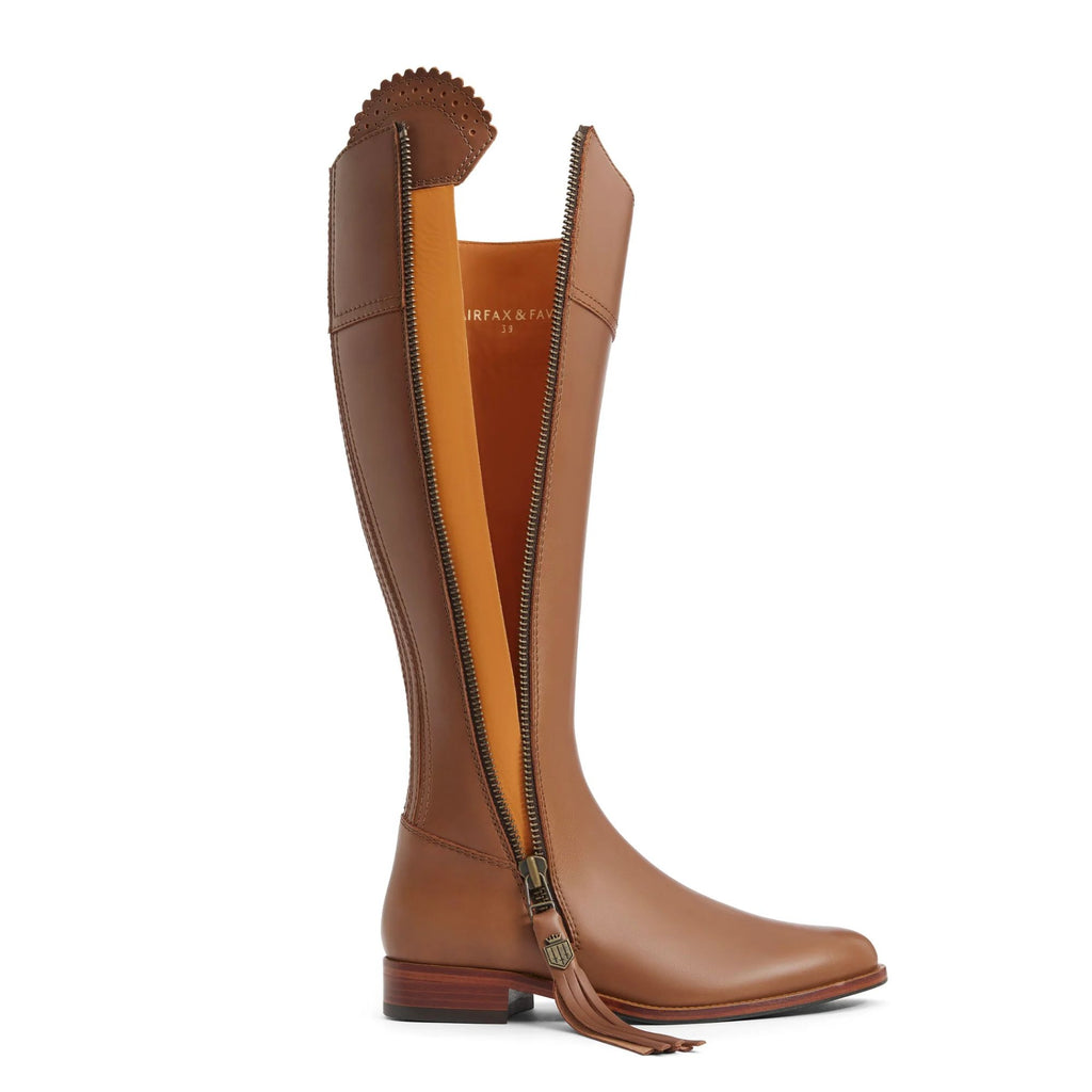 Fairfax and Favor Flat Regina Leather Boot - Tan