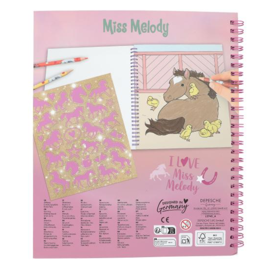 Miss Melody Colouring Book With Sequins