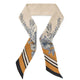 Fairfax and Favor Mannington Twill Silk Scarf  - Off White/Navy/Orange