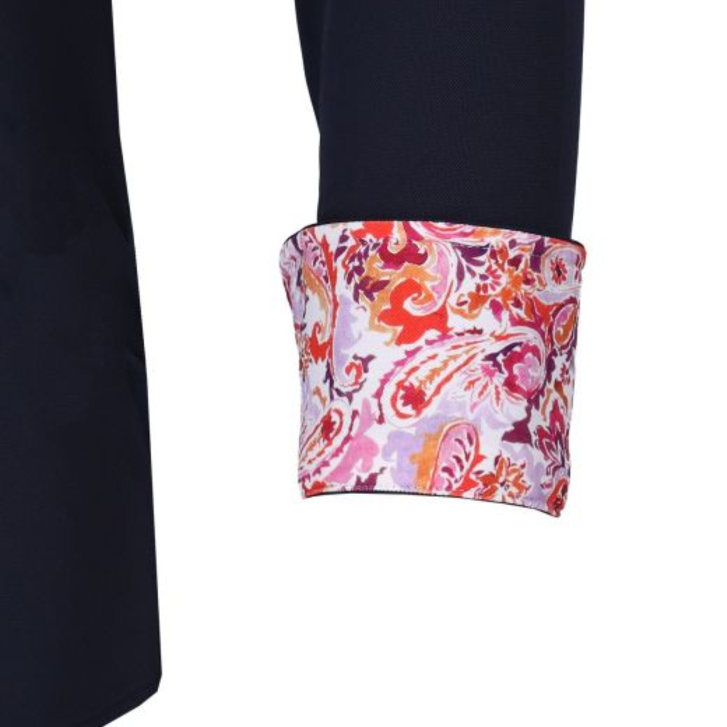Fior Da Liso Ladies Nova Paisley L Blouse - Dark Blue