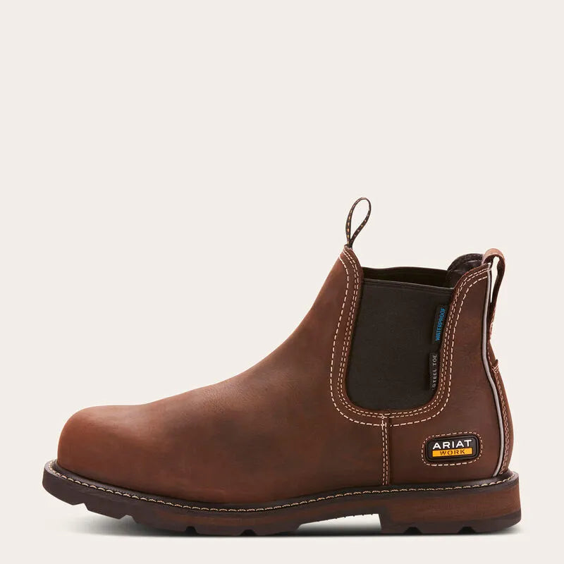 Ariat Groundbreaker Waterproof Steel Toe Work Boot - Brown
