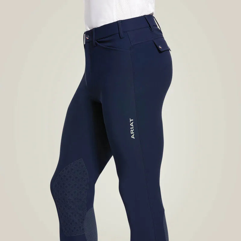 Ariat Mens Tri Factor Grip Knee Patch Breech - Navy