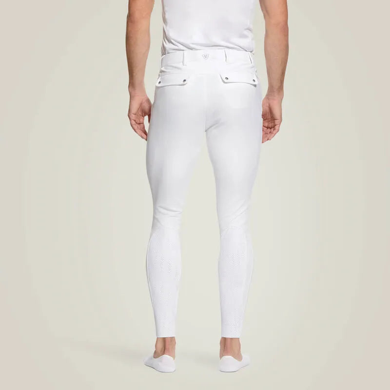 Ariat Mens Tri Factor Grip Knee Patch Breech - White