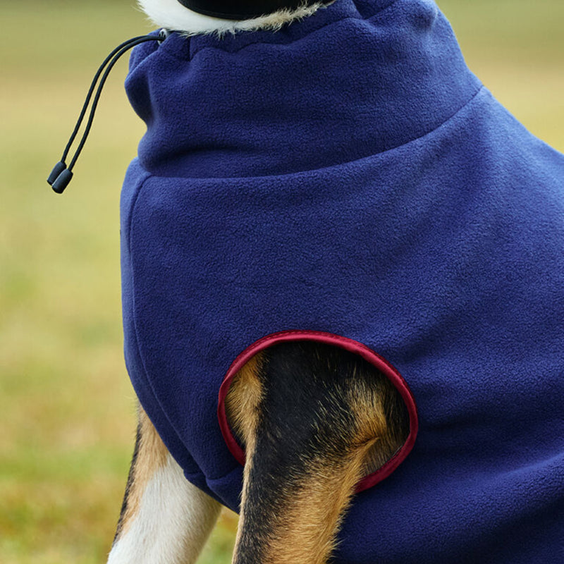 WeatherBeeta ComFiTec Fleece Zip Dog Coat - Navy/Burgundy