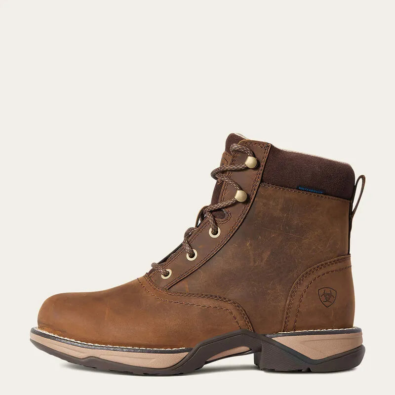 Ariat Ladies Anthem H2O Round Toe Lacer - Distressed Brown