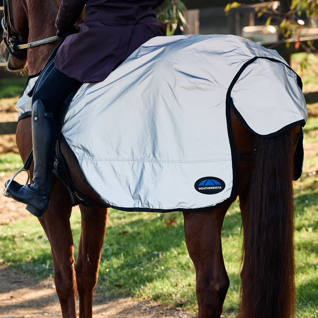 Weatherbeeta Reflective Wrap Around Exercise Sheet - Silver/Black