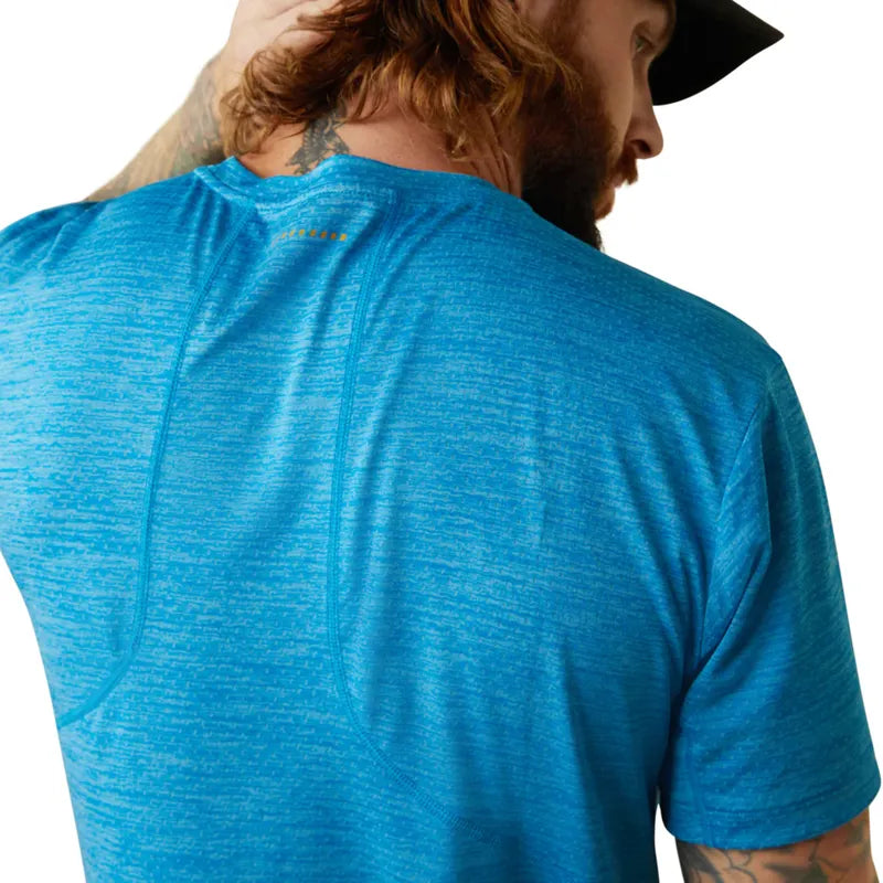 Ariat Mens Rebar Evolution Athletic Fit Tee - Scuba Blue