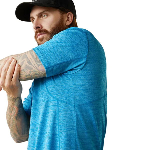 Ariat Mens Rebar Evolution Athletic Fit Tee - Scuba Blue