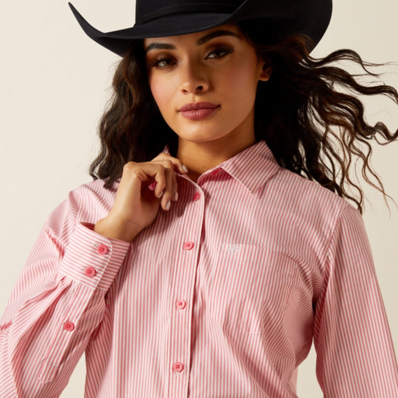 Ariat Ladies Kirby Shirt - Camellia Rose Stripe