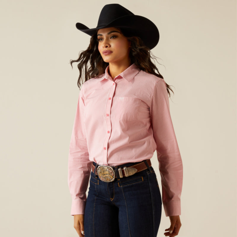 Ariat Ladies Kirby Shirt - Camellia Rose Stripe