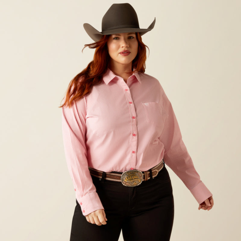 Ariat Ladies Kirby Shirt - Camellia Rose Stripe