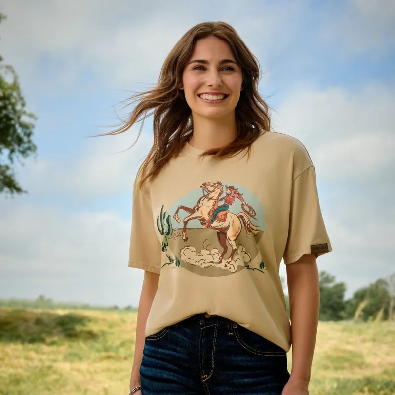 Ariat Ladies Ride On Short Sleeve T-Shirt - Oyster Grey