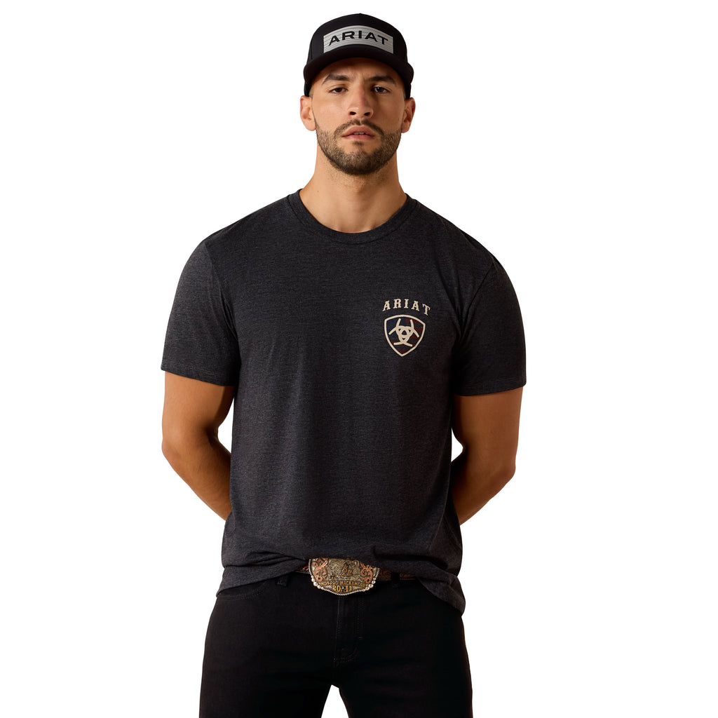 Ariat Mens American Bison Classic Fit T-Shirt - Charcoal Heather