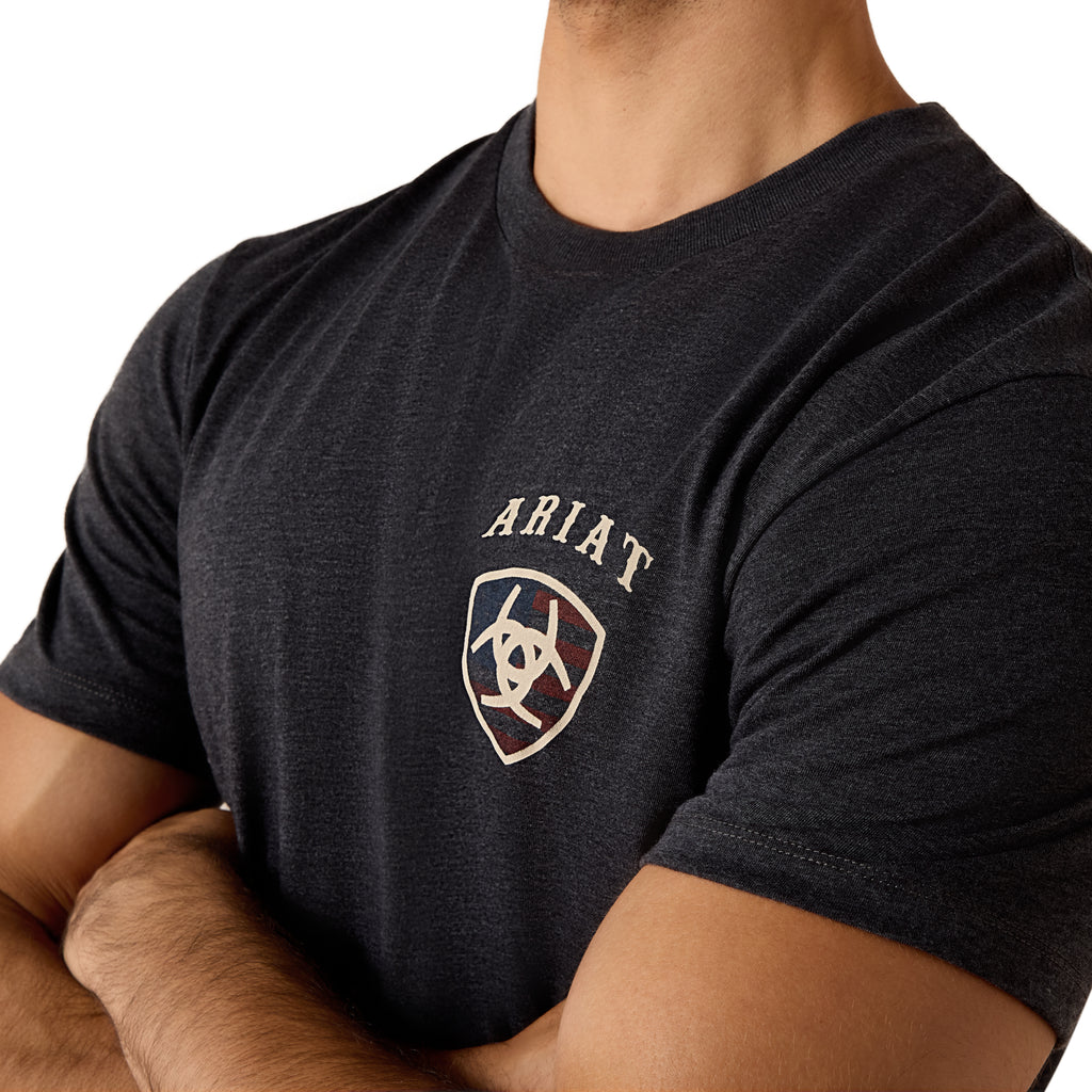 Ariat Mens American Bison Classic Fit T-Shirt - Charcoal Heather
