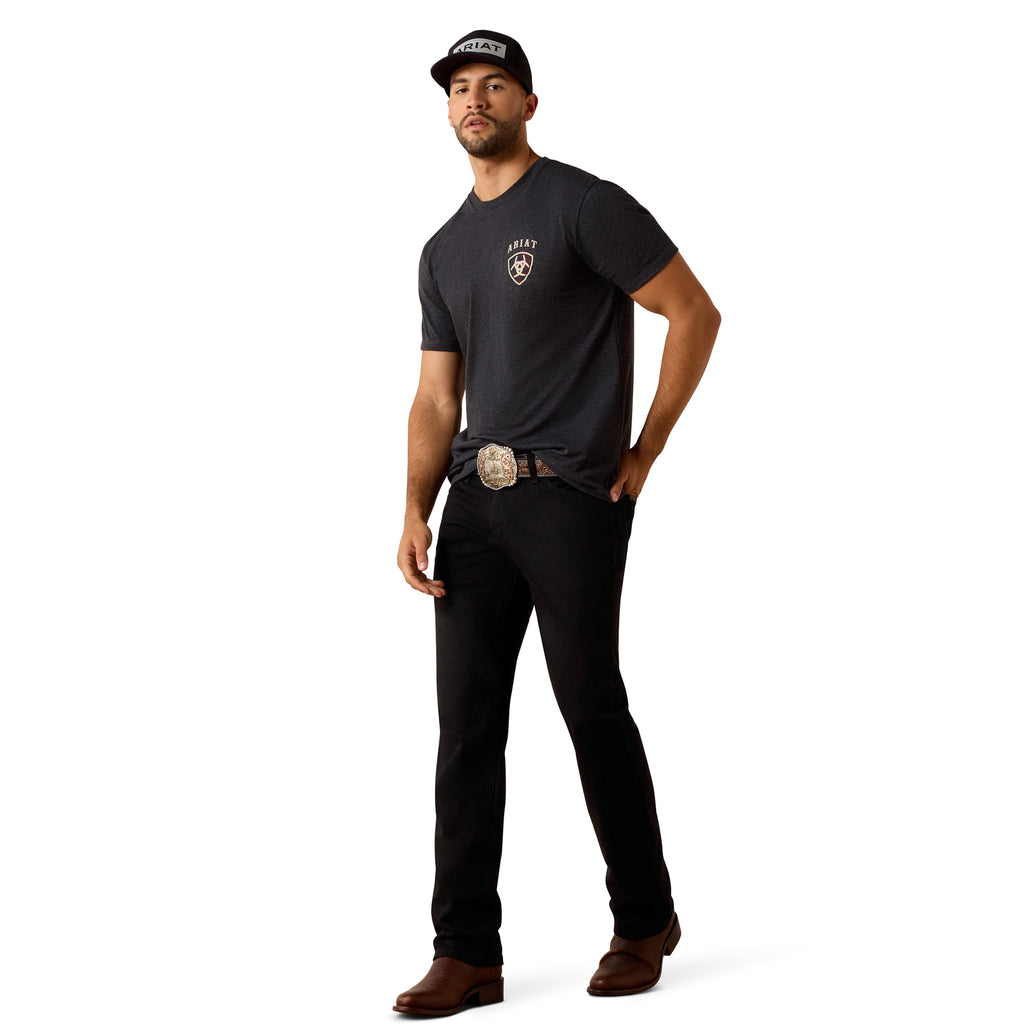 Ariat Mens American Bison Classic Fit T-Shirt - Charcoal Heather