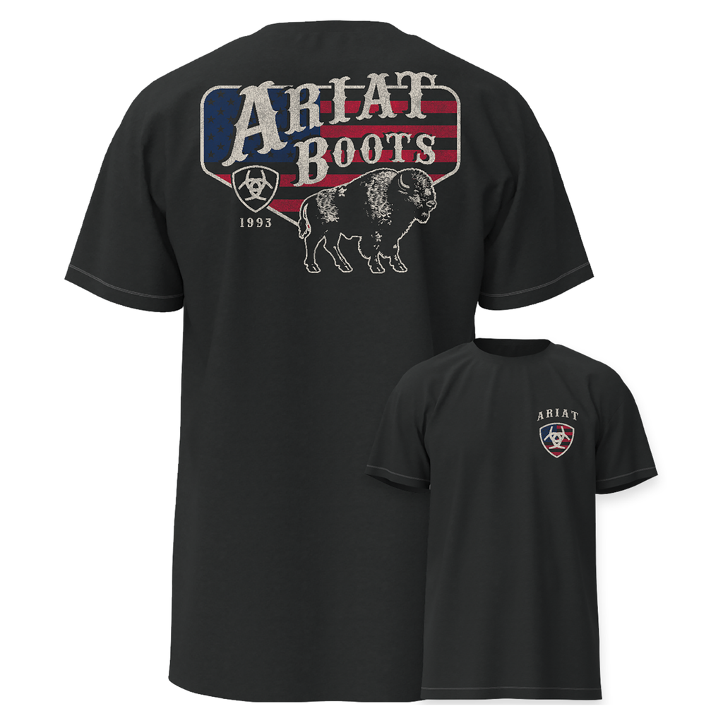 Ariat Mens American Bison Classic Fit T-Shirt - Charcoal Heather