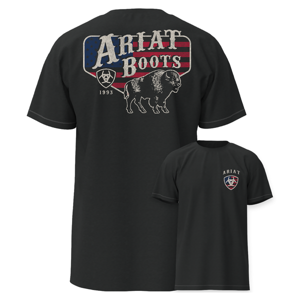 Ariat Mens American Bison Classic Fit T-Shirt - Charcoal Heather