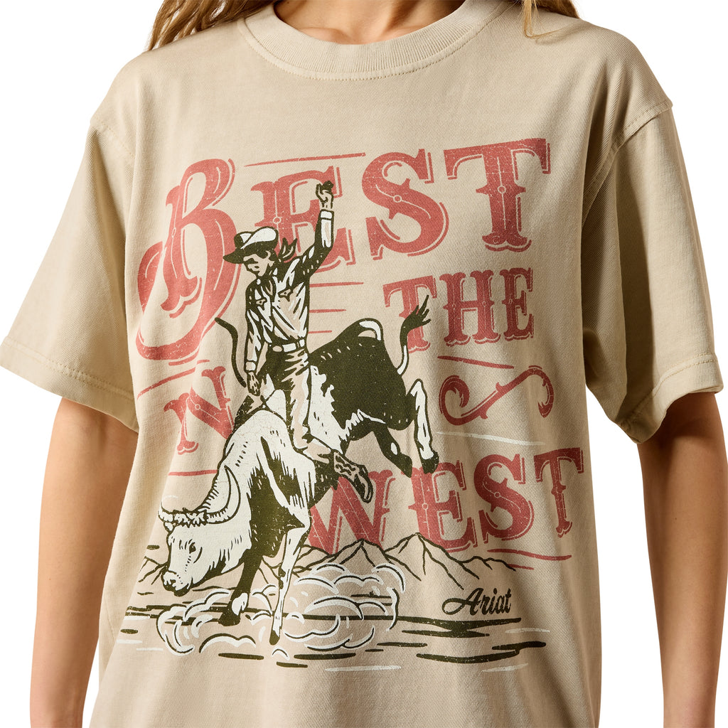 Ariat Ladies Bull Rider Arched T-Shirt - French Oak